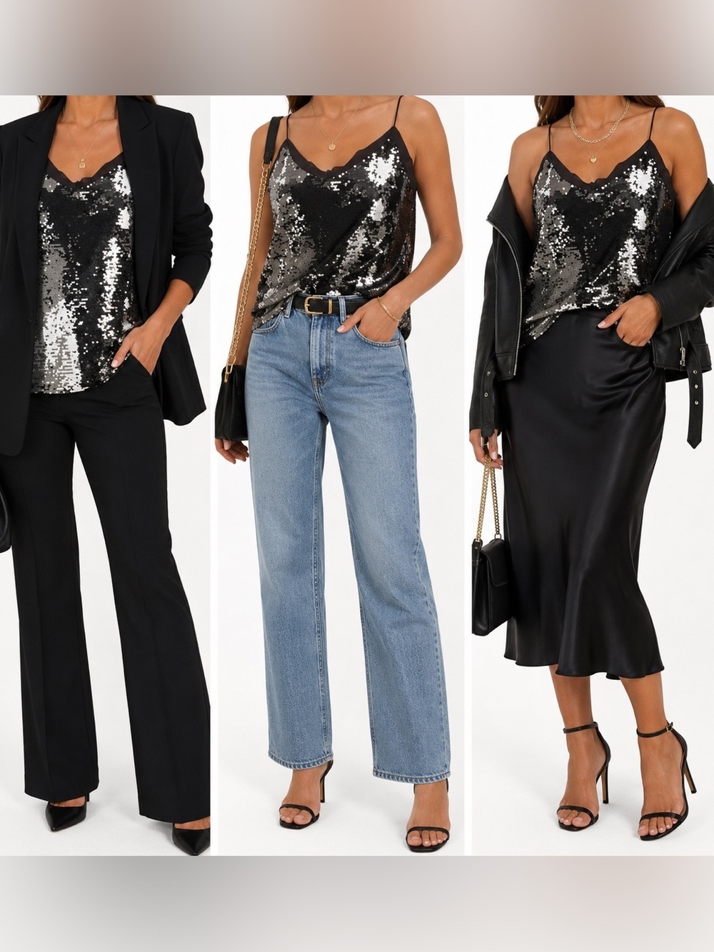 WD.NY glitz cami top Medium